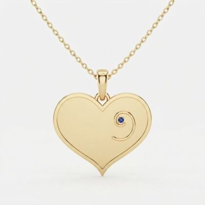 December Birthstone - Gold Heart-Embryo Necklace