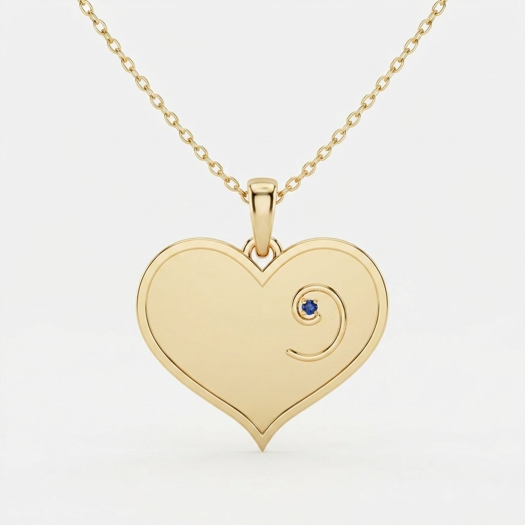 December Birthstone - Gold Heart-Embryo Necklace