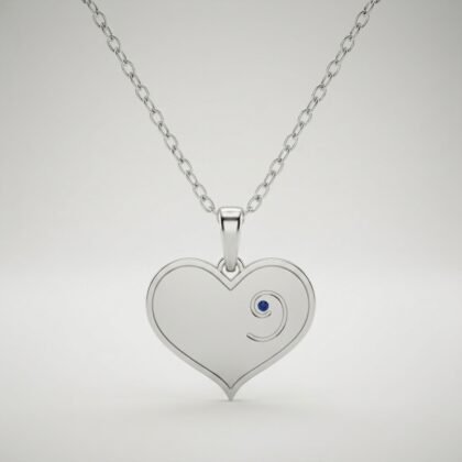 December Birthstone - Silver Heart-Embryo Necklace