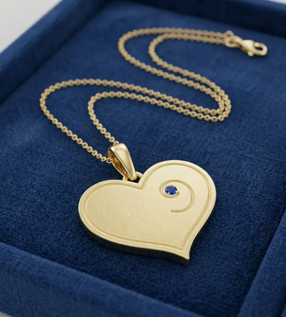 June Birthstone - Gold Heart-Embryo Necklace