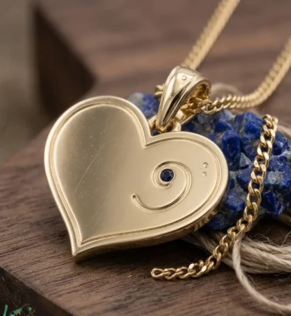 September Birthstone - Gold Heart-Embryo Necklace