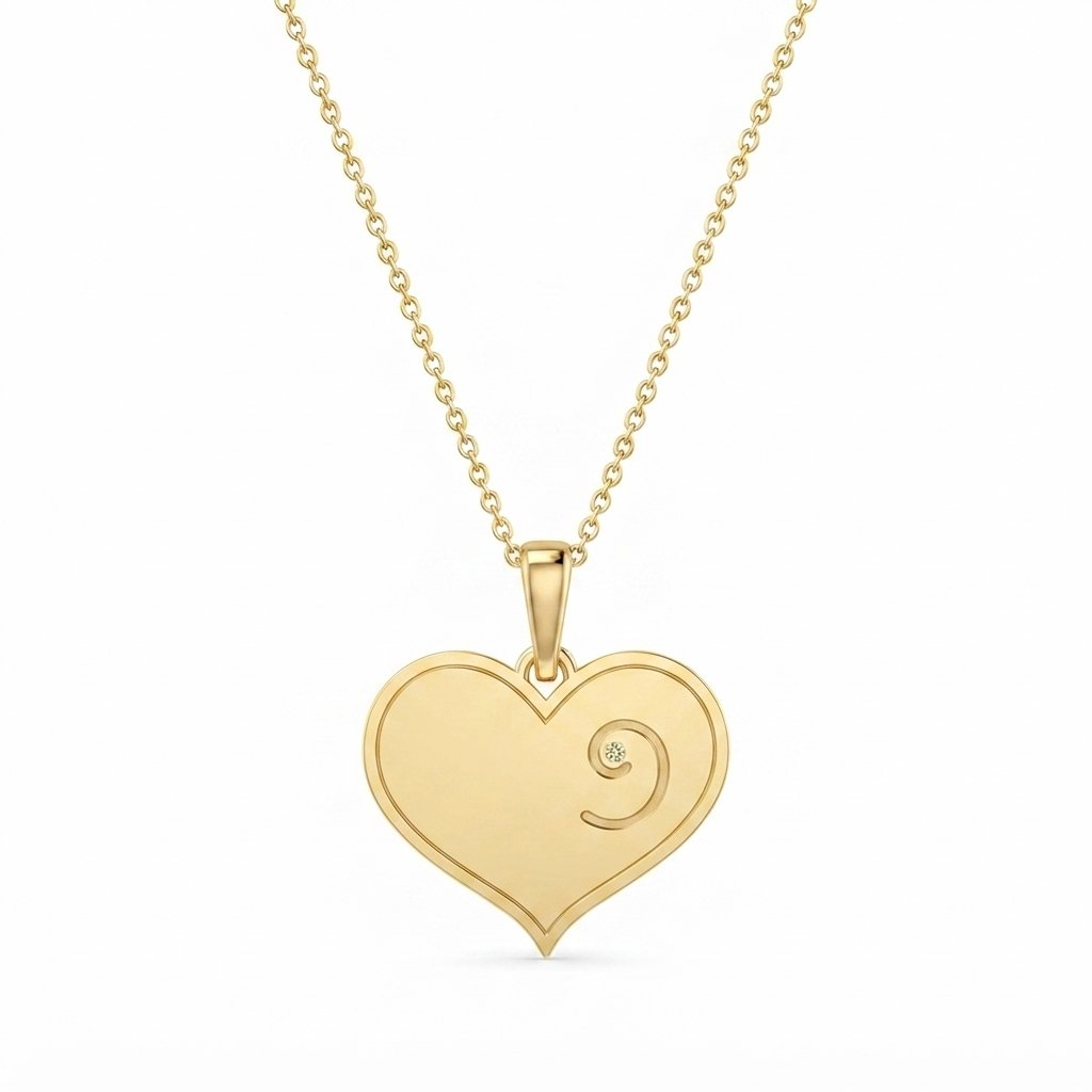 November Birthstone - Gold Heart-Embryo Necklace